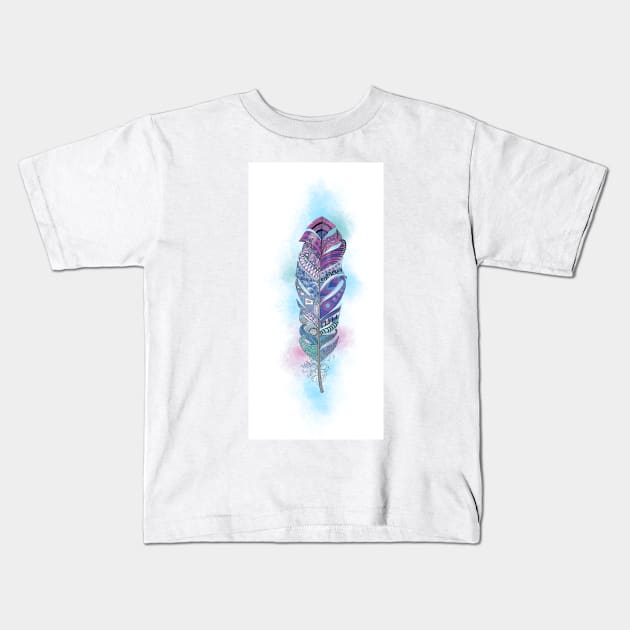 Feather Kids T-Shirt by RebecaZum